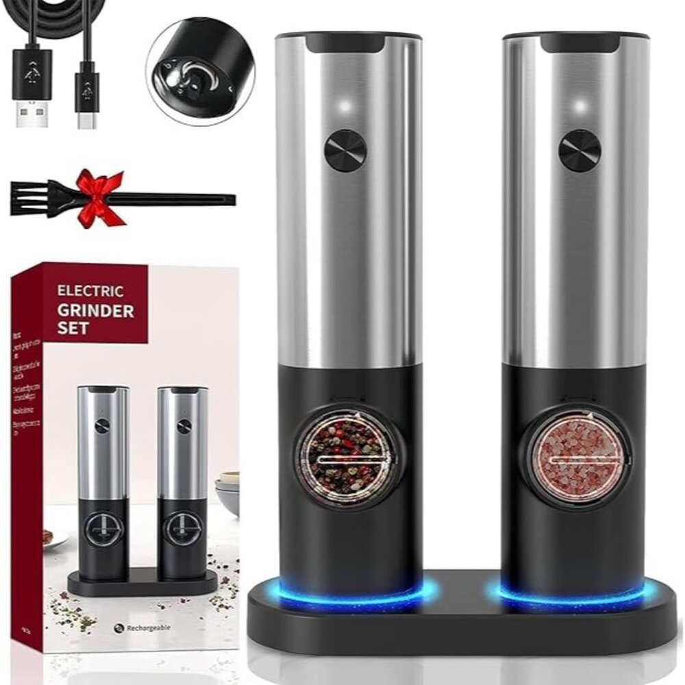 Upgrade Your Kitchen with This Hardly-Used Electric Salt & Pepper Grinder Set!